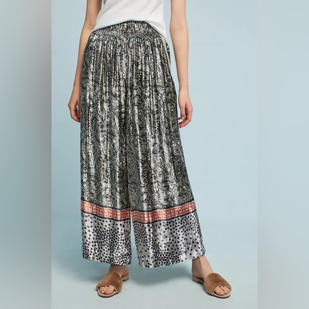 Blank London Anthropologie Velvet Dove‎ Wide Leg Pants XS EUC